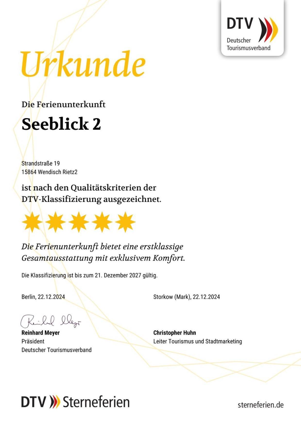 5*Ferienwohnung Seeblick 2 ヴェンディッシュ・リーツ エクステリア 写真